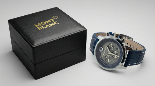 Montre Chronograph Homme – Bracelet Bleu Premium – Design Luxe & Sportif