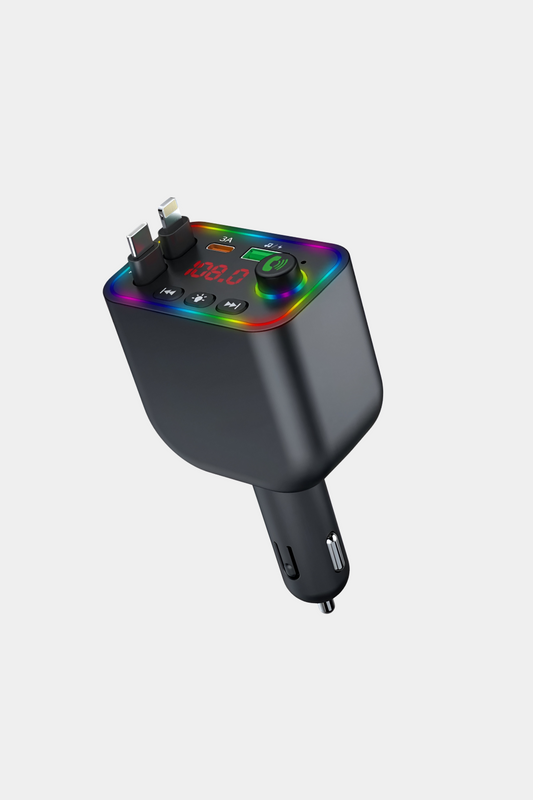 CAR-Y4 Chargeur Intelligent 4-en-1 – Ultra Rapide + Câble Rétractable