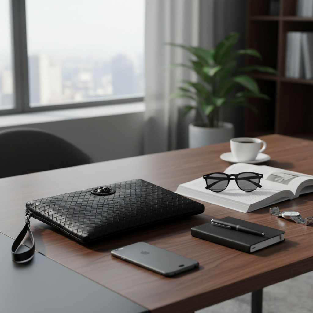 Pochette en Cuir Tressé pour Homme – Élégance & Praticité