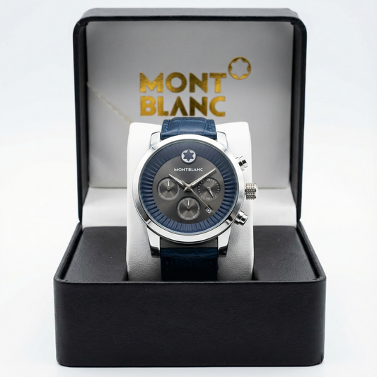 Montre Chronograph Homme – Bracelet Bleu Premium – Design Luxe & Sportif