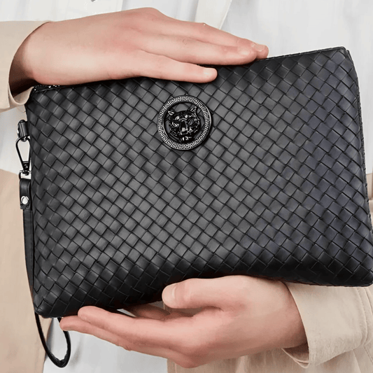 Pochette en Cuir Tressé pour Homme – Élégance & Praticité